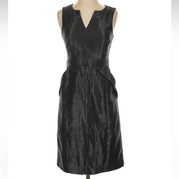 Anthropologie Maeve Cross Front Black Shimmer Cocktail Dress Size 0 XXS XS - Picture 2 of 7